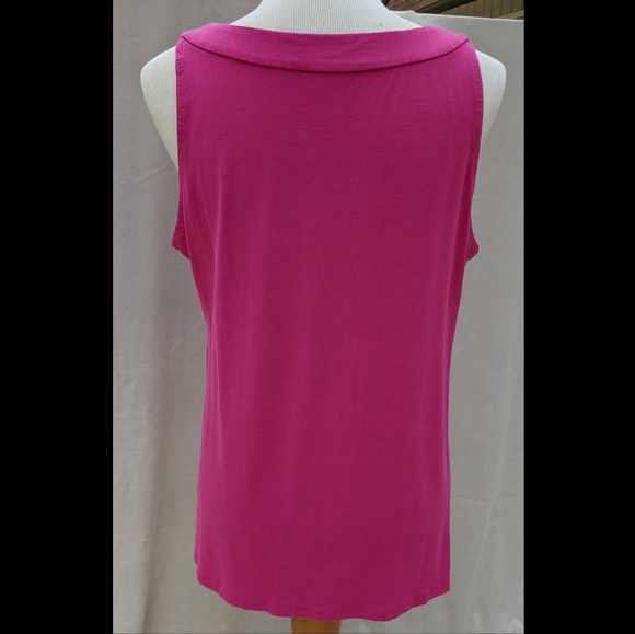 MAKE OFFER: Josephine Chaus Fuschia Pink Gathered Tank Blouse - Picture 3 of 16
